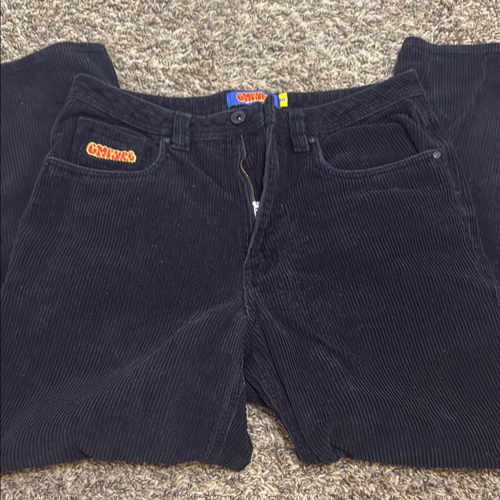 Onyx Black Corduroy Pants Versatile Style